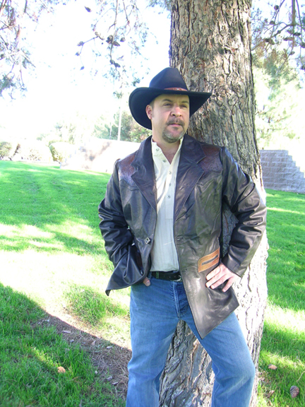 Hand Tooled Western Cowboy Leather Coat